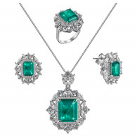 Комплект серьги, кулон и кольцо Paraiba Regale
